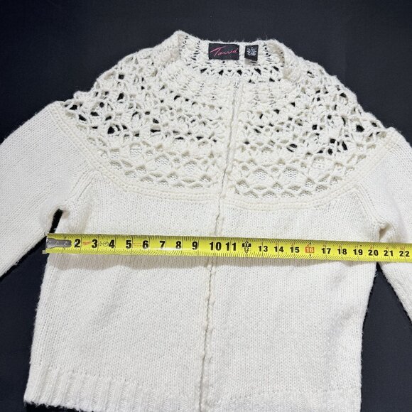 Torrid Women's Knit/Crochet Sweater Size 2 White Cropped - Picture 6 of 9